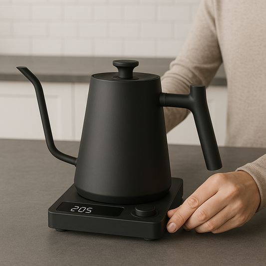Temperaturstyrd Elektrisk Vattenkokare 1L i Rostfritt Stål – Gooseneck Kettle med Temperaturkontroll