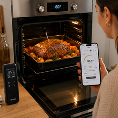 Trådlös Grilltermometer WiFi & Bluetooth – Digital Stektermometer med App, IP67 Vattentät Köttermometer för Grill, BBQ, Ugn & Rök