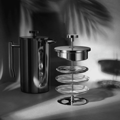 kaffepress i rostfritt stål – Manuell kaffe - Dubbelväggd presskanna 1000 ml